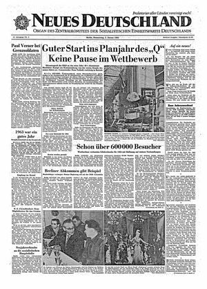 Neues Deutschland Online-Archiv vom 02.01.1964