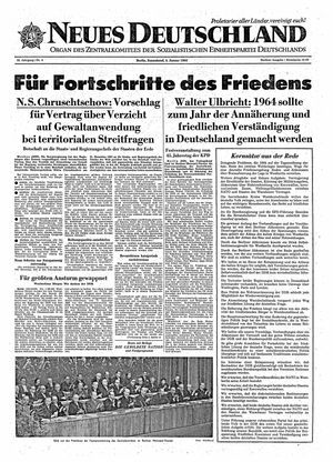 Neues Deutschland Online-Archiv vom 04.01.1964