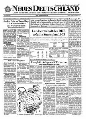 Neues Deutschland Online-Archiv vom 05.01.1964