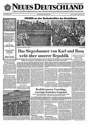 Neues Deutschland Online-Archiv vom 20.01.1964