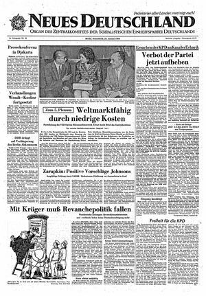 Neues Deutschland Online-Archiv vom 25.01.1964