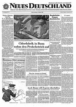 Neues Deutschland Online-Archiv vom 02.02.1964