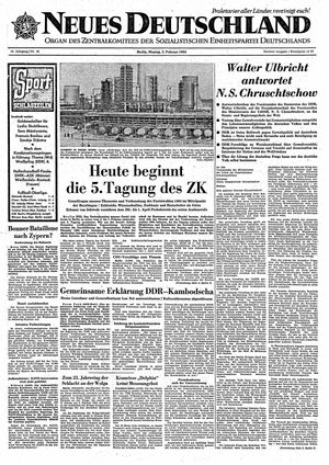 Neues Deutschland Online-Archiv vom 03.02.1964