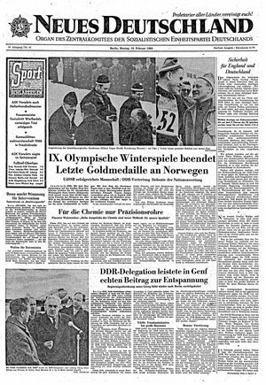 Neues Deutschland Online-Archiv vom 10.02.1964