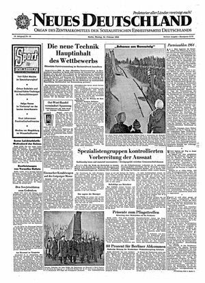 Neues Deutschland Online-Archiv vom 24.02.1964