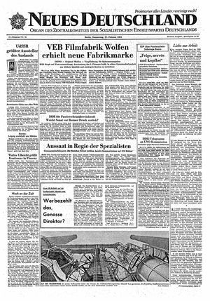 Neues Deutschland Online-Archiv vom 27.02.1964