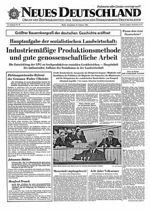 Neues Deutschland Online-Archiv vom 29.02.1964