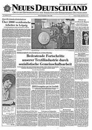 Neues Deutschland Online-Archiv vom 07.03.1964