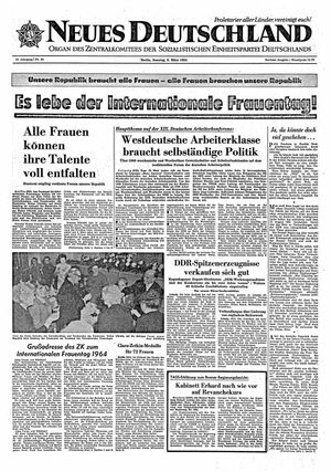 Neues Deutschland Online-Archiv vom 08.03.1964
