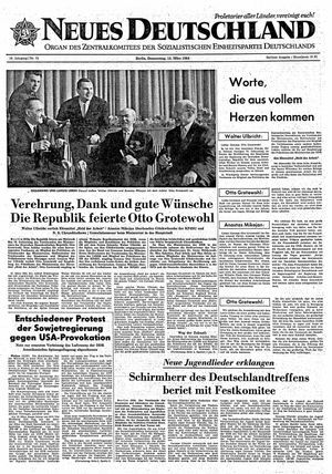 Neues Deutschland Online-Archiv vom 12.03.1964