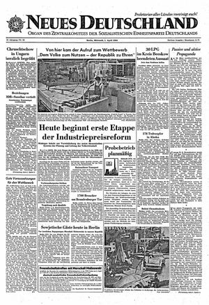 Neues Deutschland Online-Archiv vom 01.04.1964