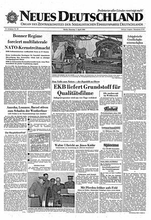 Neues Deutschland Online-Archiv on Apr 7, 1964