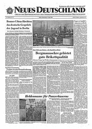 Neues Deutschland Online-Archiv vom 09.04.1964