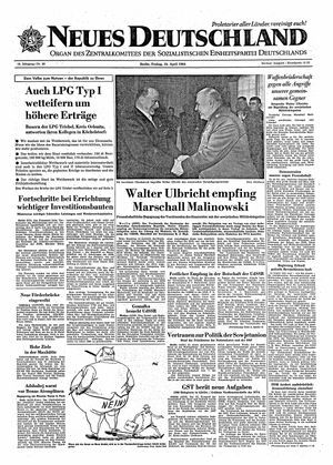 Neues Deutschland Online-Archiv vom 10.04.1964