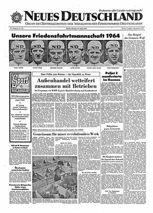 Neues Deutschland Online-Archiv vom 13.04.1964