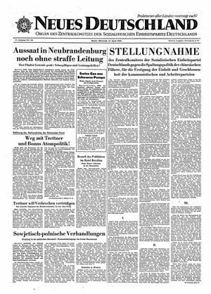 Neues Deutschland Online-Archiv vom 15.04.1964
