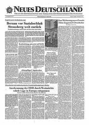 Neues Deutschland Online-Archiv on Apr 16, 1964