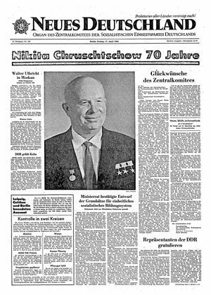 Neues Deutschland Online-Archiv vom 17.04.1964