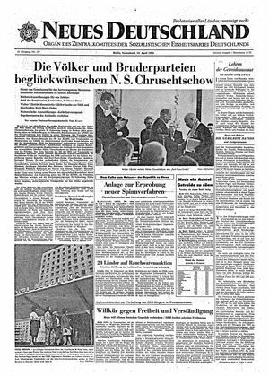 Neues Deutschland Online-Archiv vom 18.04.1964