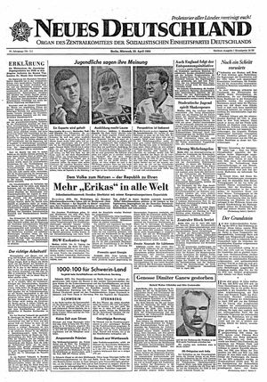 Neues Deutschland Online-Archiv vom 22.04.1964