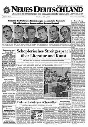 Neues Deutschland Online-Archiv vom 25.04.1964