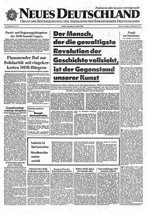 Neues Deutschland Online-Archiv vom 26.04.1964