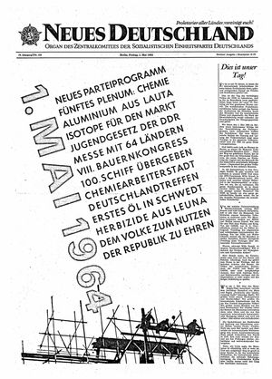 Neues Deutschland Online-Archiv vom 01.05.1964