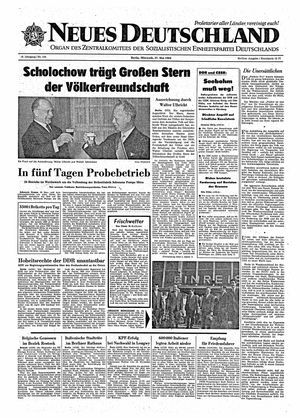 Neues Deutschland Online-Archiv vom 27.05.1964