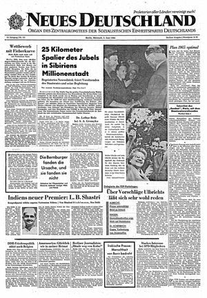 Neues Deutschland Online-Archiv vom 03.06.1964
