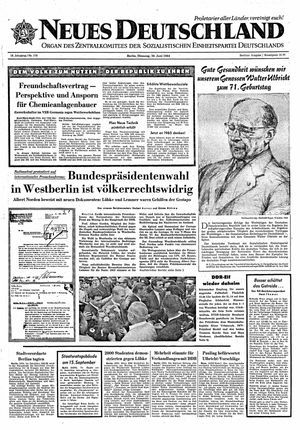 Neues Deutschland Online-Archiv vom 30.06.1964