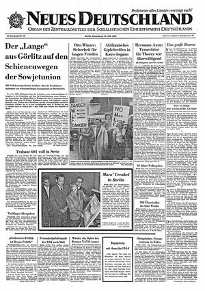 Neues Deutschland Online-Archiv vom 18.07.1964