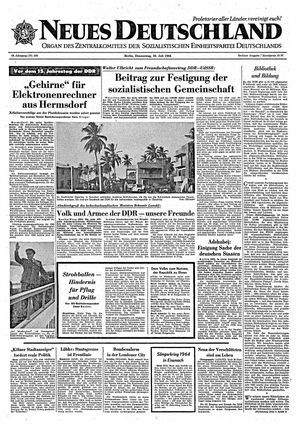 Neues Deutschland Online-Archiv vom 30.07.1964