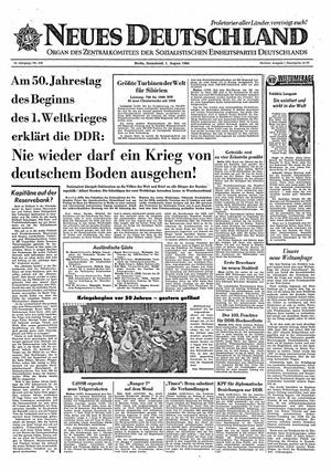 Neues Deutschland Online-Archiv vom 01.08.1964