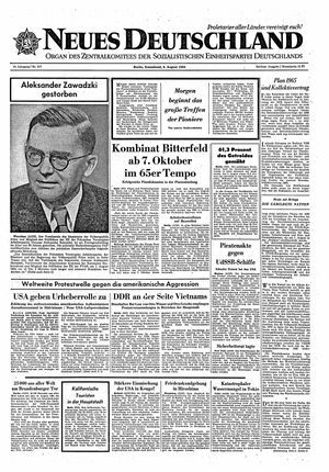 Neues Deutschland Online-Archiv vom 08.08.1964