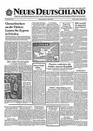 Neues Deutschland Online-Archiv vom 11.08.1964