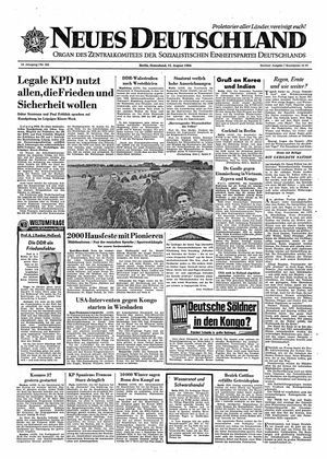 Neues Deutschland Online-Archiv vom 15.08.1964