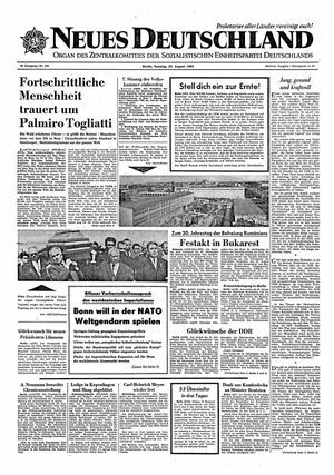 Neues Deutschland Online-Archiv vom 23.08.1964