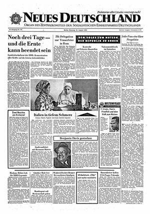 Neues Deutschland Online-Archiv vom 25.08.1964