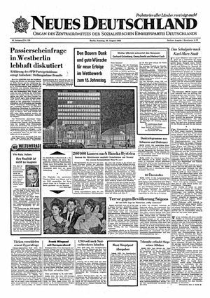 Neues Deutschland Online-Archiv vom 30.08.1964