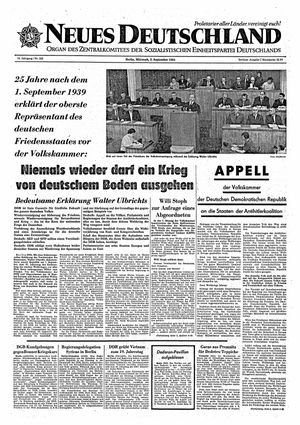 Neues Deutschland Online-Archiv vom 02.09.1964