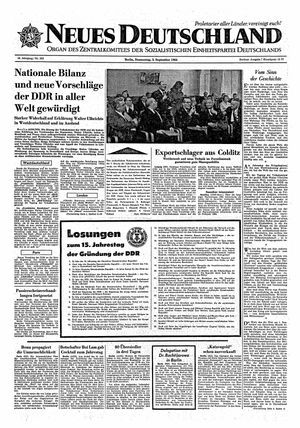 Neues Deutschland Online-Archiv vom 03.09.1964