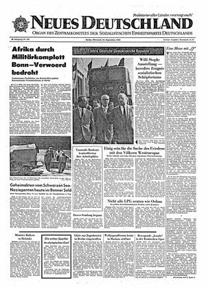 Neues Deutschland Online-Archiv vom 16.09.1964