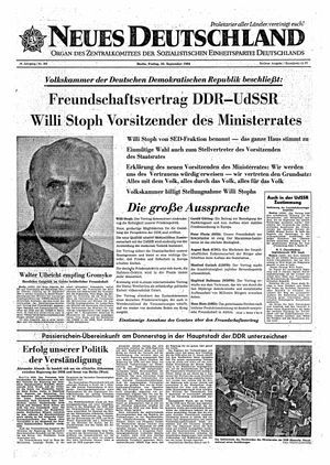 Neues Deutschland Online-Archiv vom 25.09.1964
