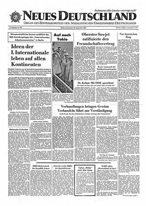 Neues Deutschland Online-Archiv vom 26.09.1964