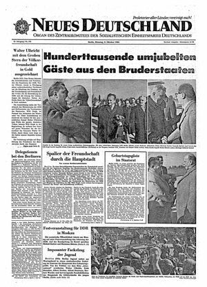 Neues Deutschland Online-Archiv vom 06.10.1964