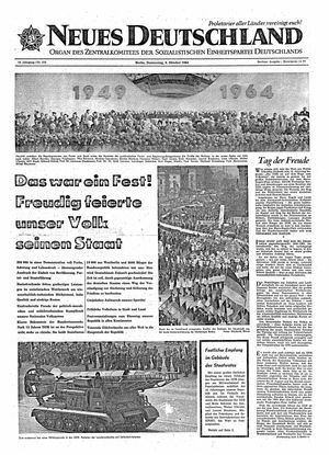 Neues Deutschland Online-Archiv vom 08.10.1964