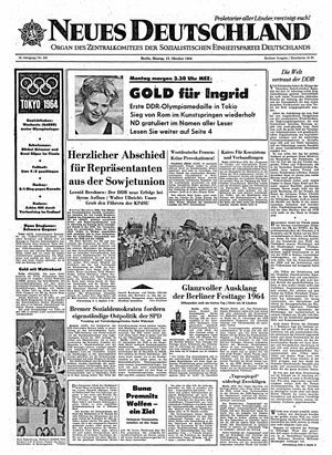 Neues Deutschland Online-Archiv vom 12.10.1964