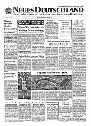 Neues Deutschland Online-Archiv vom 15.10.1964