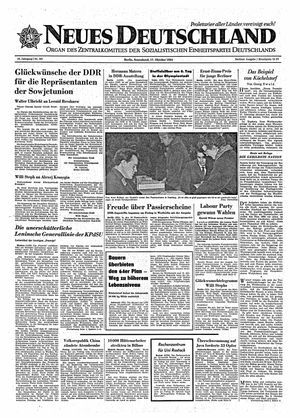Neues Deutschland Online-Archiv vom 17.10.1964