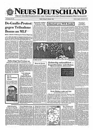 Neues Deutschland Online-Archiv vom 30.10.1964